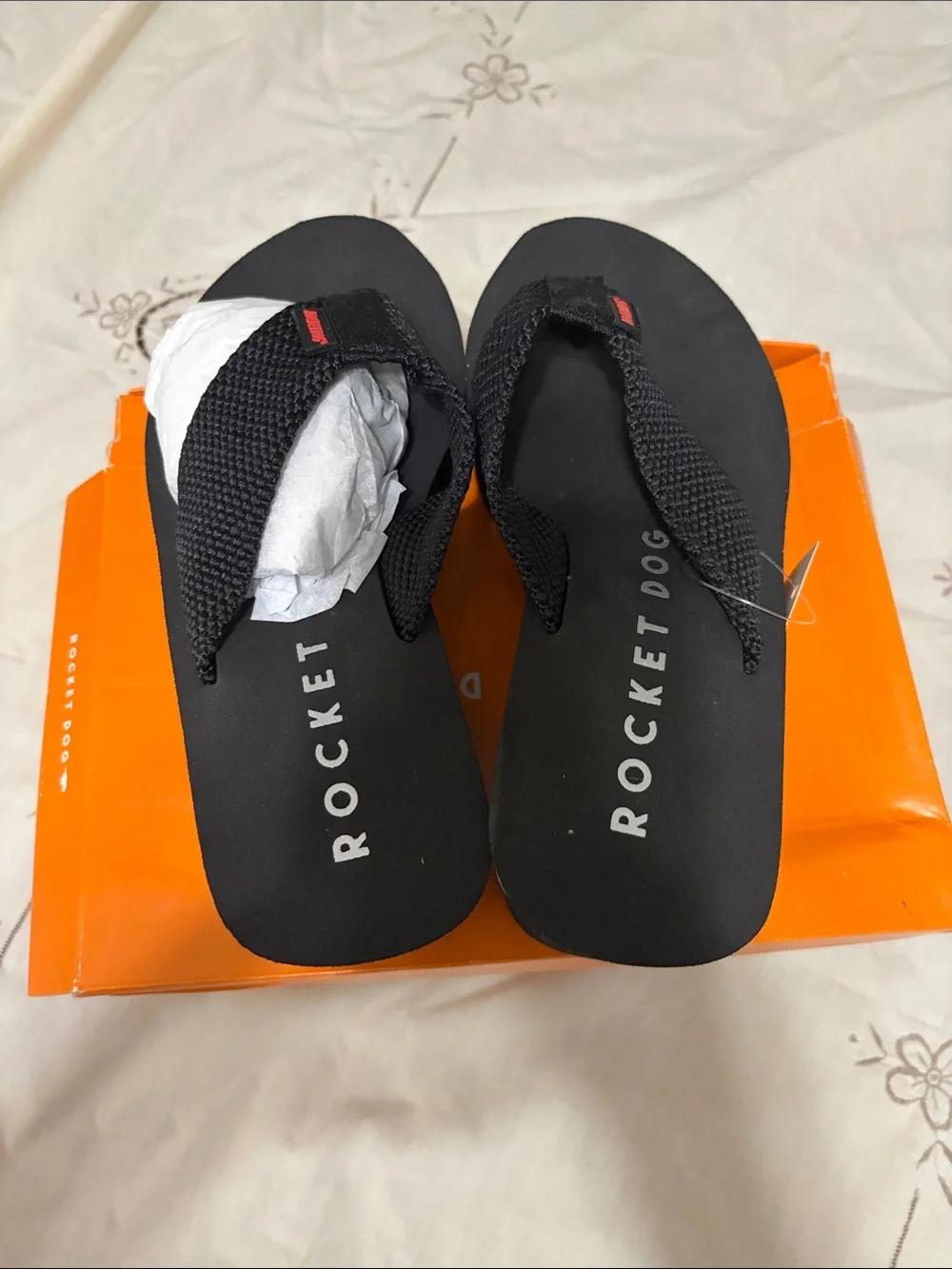 Rocket Dog Black Mesh Men's Flip-Flops Sz 8M